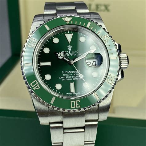 rolex submarine hulk cinturino verde|rolex hulk submariner green.